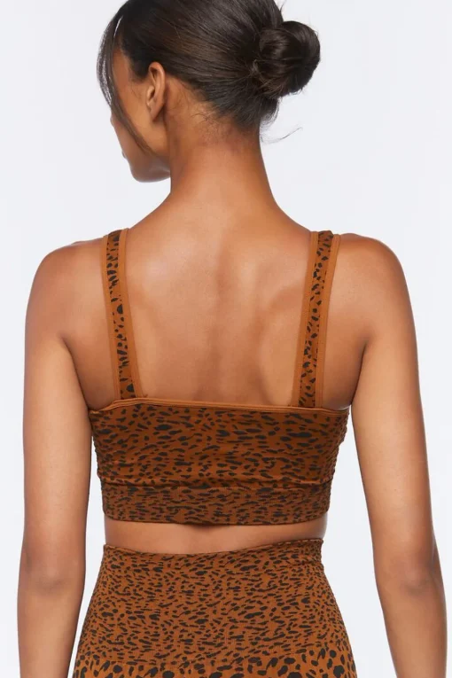 Cheetah Print Longline Sports Bra