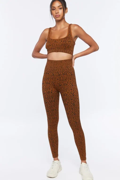 Cheetah Print Longline Sports Bra