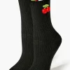 Cherry Print Crew Socks