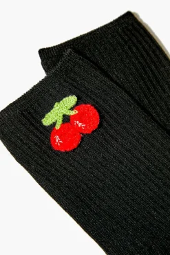 Cherry Print Crew Socks