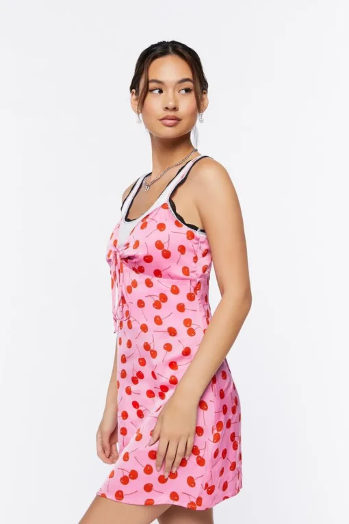 Cherry Print Mini Cami Dress