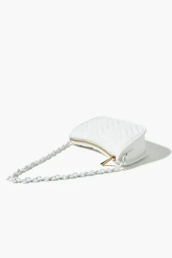 Chevron Quilted Baguette Shoulder Bag