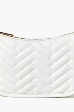 Chevron Quilted Baguette Shoulder Bag