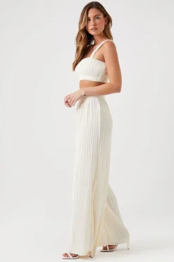 Chiffon Crop Top & Pants Set