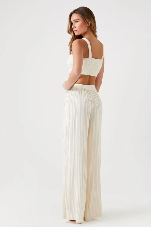 Chiffon Crop Top & Pants Set