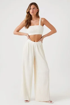 Chiffon Crop Top & Pants Set