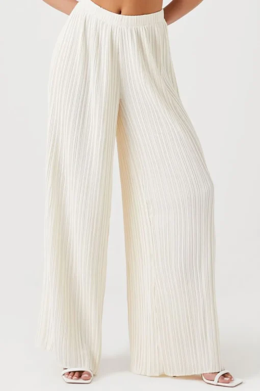 Chiffon Crop Top & Pants Set