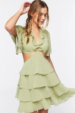 Chiffon Cutout Mini Dress