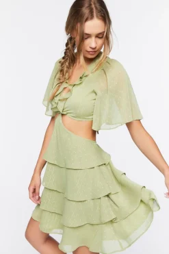 Chiffon Cutout Mini Dress