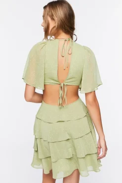 Chiffon Cutout Mini Dress