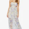 Chiffon Floral Maxi Halter Dress