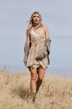 Chiffon Floral Print Handkerchief Mini Dress