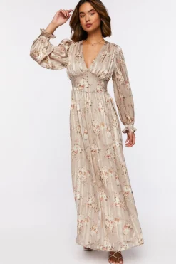 Chiffon Floral Print Maxi Dress