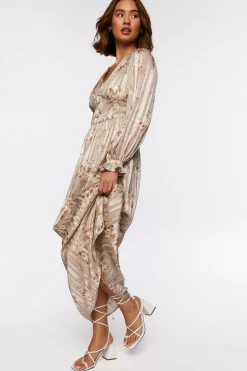 Chiffon Floral Print Maxi Dress