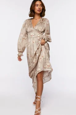 Chiffon Floral Print Maxi Dress