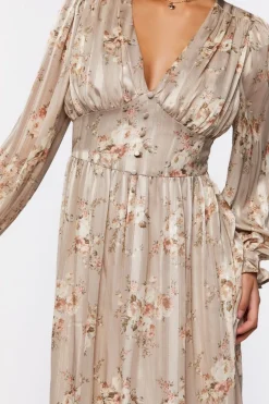 Chiffon Floral Print Maxi Dress