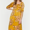 Chiffon Floral Print Midi Dress