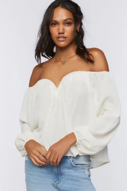 Chiffon Off-The-Shoulder Top