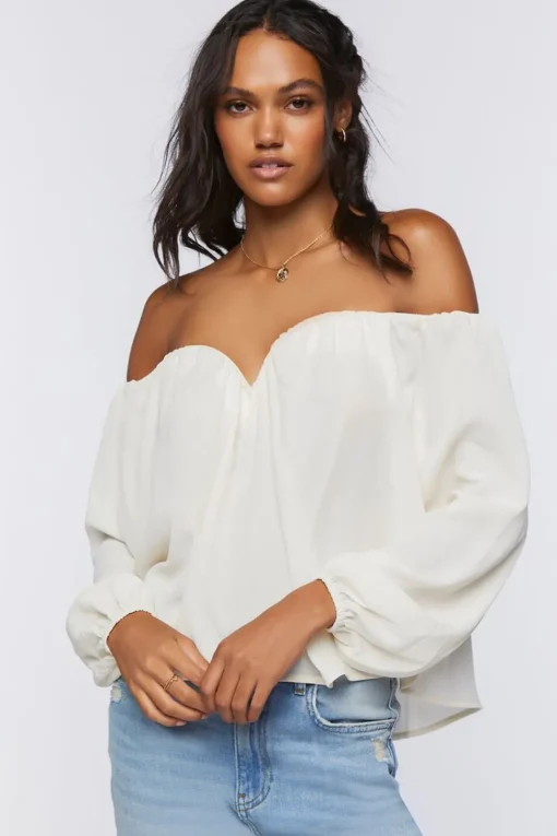 Chiffon Off-The-Shoulder Top