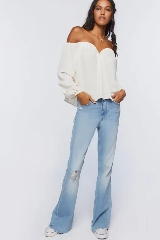 Chiffon Off-The-Shoulder Top