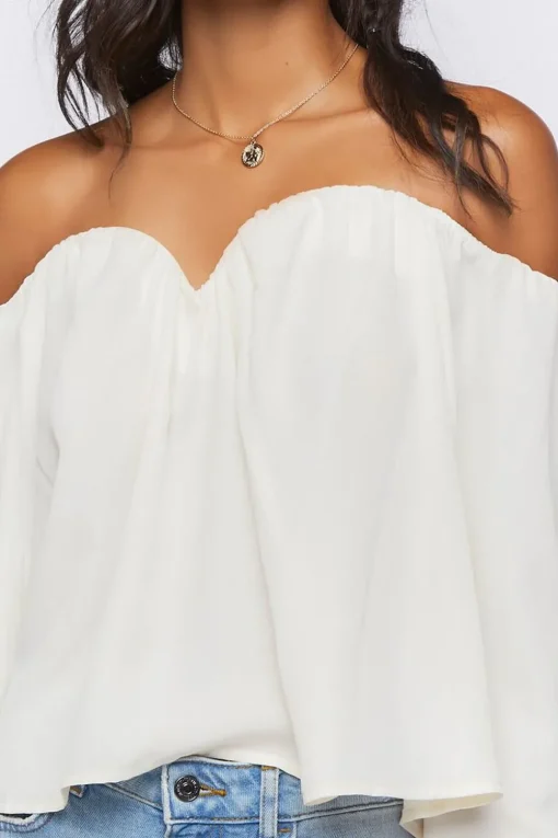 Chiffon Off-The-Shoulder Top