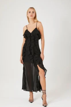 Chiffon Ruffle Maxi Dress
