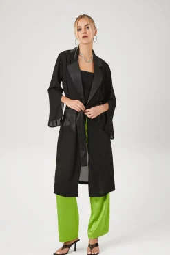 Chiffon Tie-Front Kimono