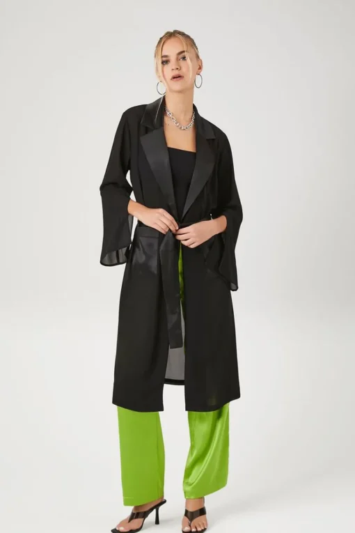 Chiffon Tie-Front Kimono
