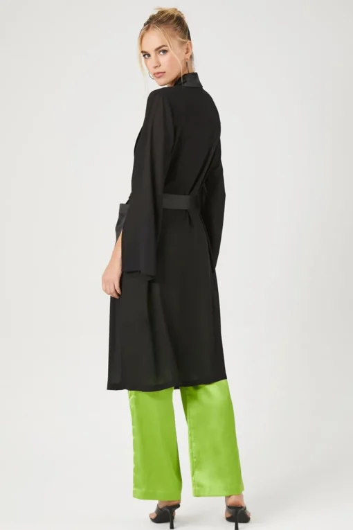 Chiffon Tie-Front Kimono