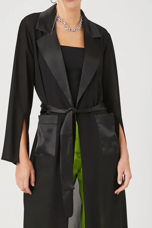 Chiffon Tie-Front Kimono