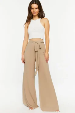 Chiffon Tie-Waist Wide-Leg Pants