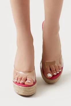 Clear-Vamp Espadrille Wedges