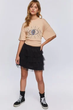 Clip Dot Tiered Mini Skirt