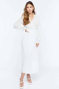 Collared Wrap Maxi Dress