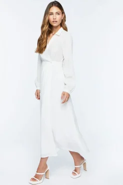Collared Wrap Maxi Dress