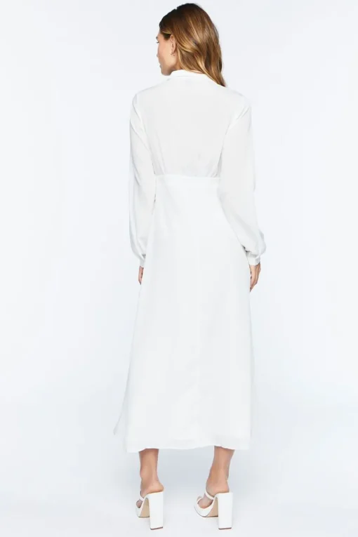 Collared Wrap Maxi Dress