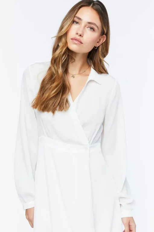 Collared Wrap Maxi Dress