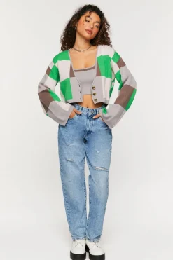 Colorblock Cardigan Sweater