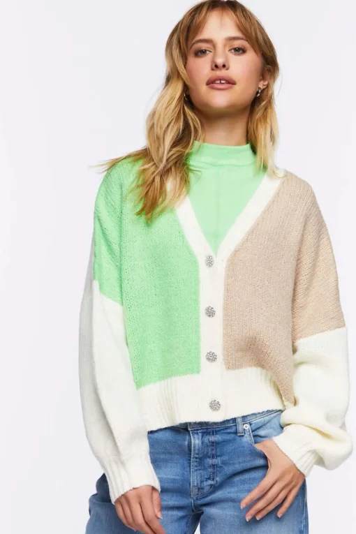 Colorblock Cardigan Sweater