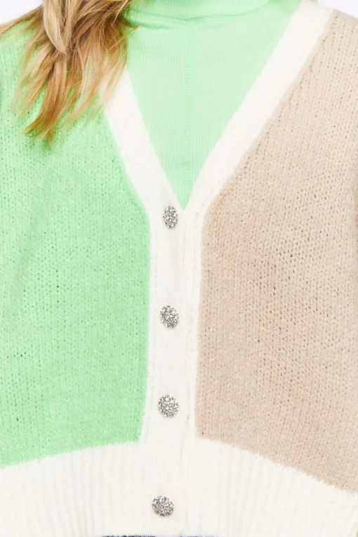 Colorblock Cardigan Sweater