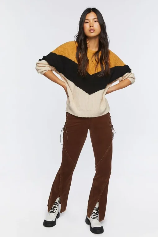 Colorblock Chevron Sweater