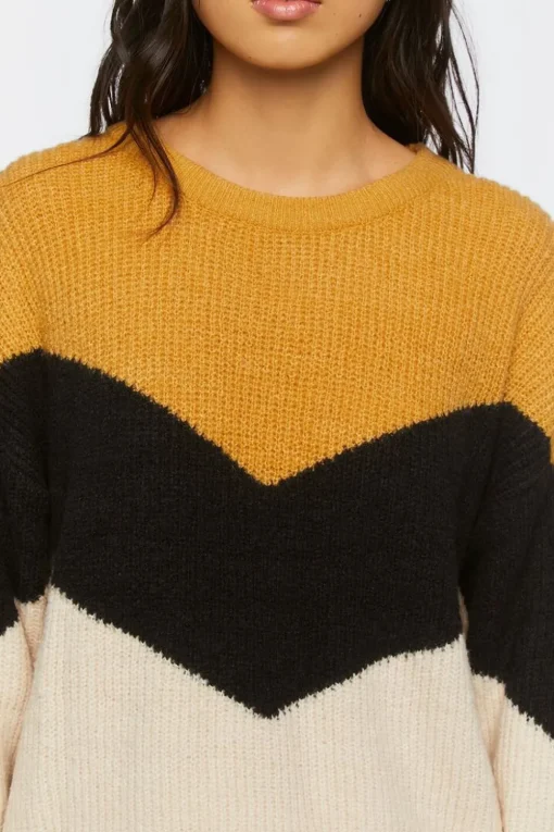 Colorblock Chevron Sweater