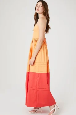 Colorblock Crisscross Cami Maxi Dress