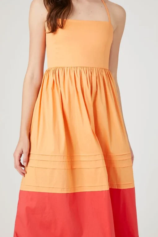 Colorblock Crisscross Cami Maxi Dress