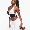 Colorblock Cropped Halter Top