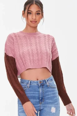 Colorblock Cropped Sweater