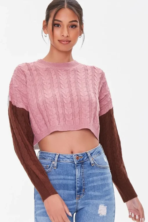 Colorblock Cropped Sweater