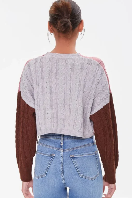 Colorblock Cropped Sweater