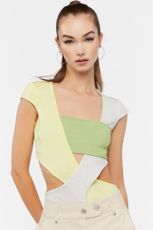 Colorblock Cutout Bodysuit