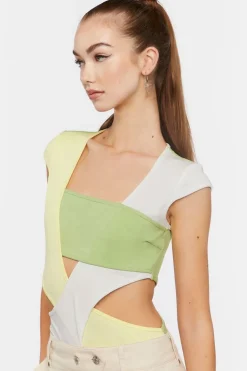 Colorblock Cutout Bodysuit